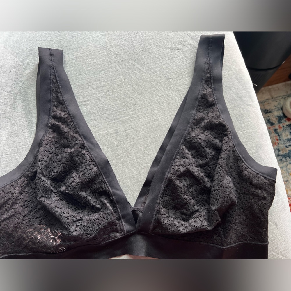 Lace leopard deep plunge bralette